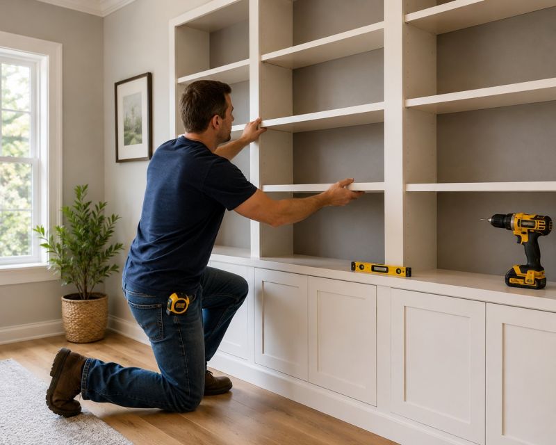Built In Bookcase Installation in Charlotte, NC
