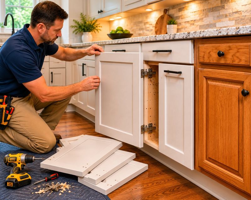 Cherry Cabinet Refacing in Dayton, OH